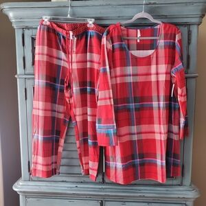 Soma Red Plaid Women's Pajama Set